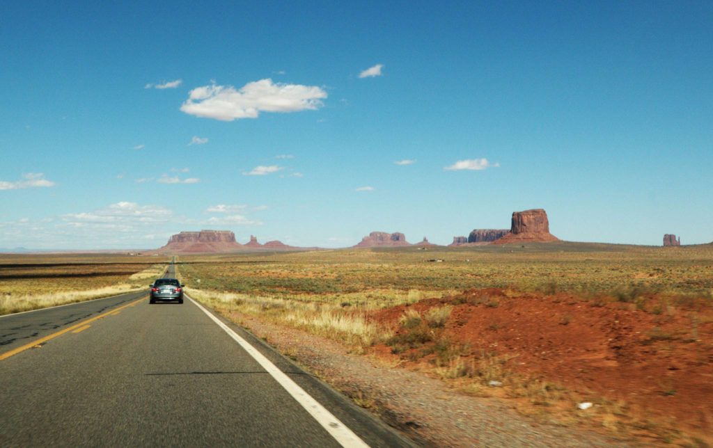 On the road to Monument Valley