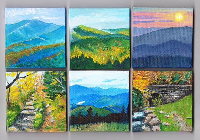 Painting A Mini Canvas Smoky Mountain Artwork And - How To Do Acrylic Painting On Canvas For Beginners